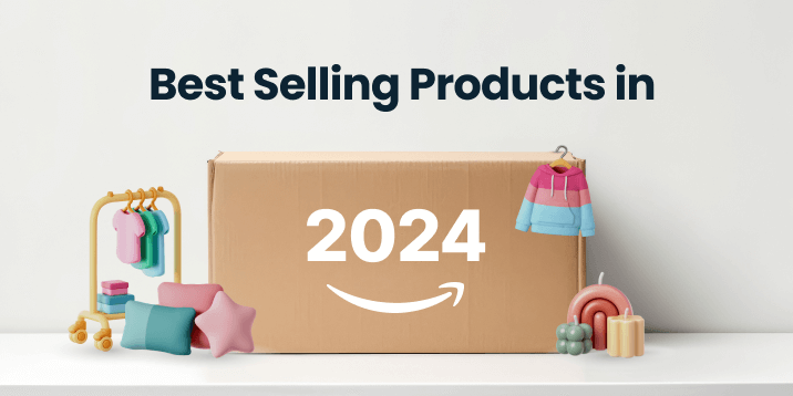 Large product box labeled '2024' surrounded by clothing items.